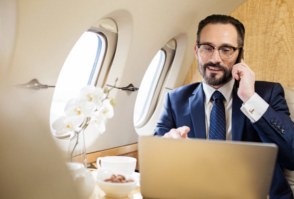 passager d'un jet privé